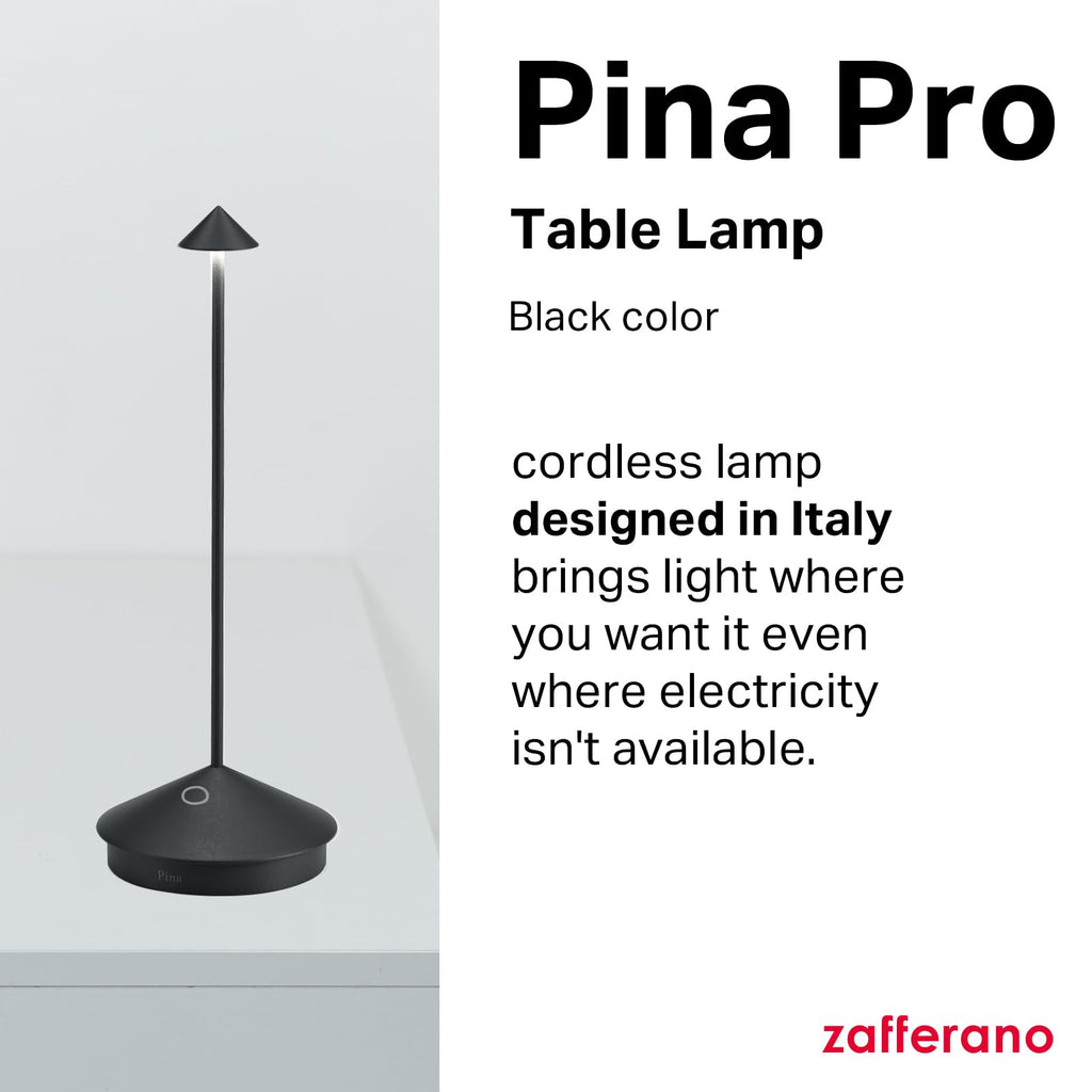 Pina Pro, Rechargeable Cordless Lamp, Black