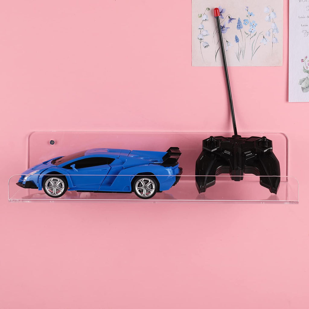 6 Pack Floating Shelves, 15 Inch Acrylic Shelves Floating Bookshelf, Funko Pop Display Shelf, Invisible Picture Ledge