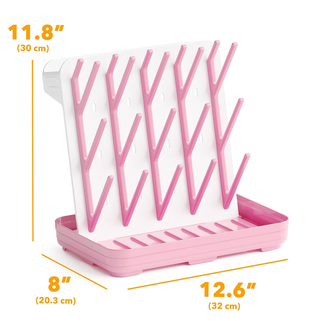 Baby Bottle Drying Rack with 20 Hooks, Space Saving Kitchen Bottles Rack Dryer, Vertical Baby Bottle Holder Organizer