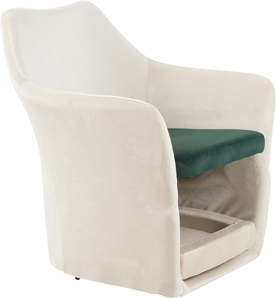 Furniture Style 2 in 1 Pet Friendly Mid Century Modern Accent Chair Soft Fabric Upholstered Leisure Armchair Bedroom