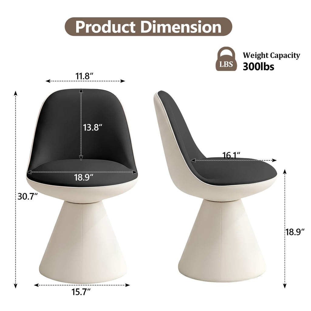 Modern Upholstered Vanity Stool Chair, Comfy PU Leather Ottoman Stool