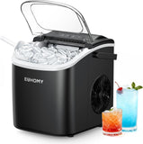 Countertop Ice Maker Machine with Handle, 26lbs Per Day, 9 Bullet Cubes in 6 Mins, Self-Cleaning Portable Ice Maker