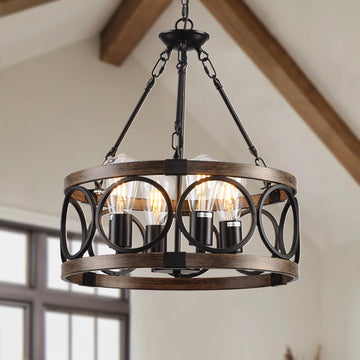 Light Fixtures Ceiling Mount Kitchen, 4 Light Black Semi Flush Mount Ceiling Light Fixture, Modern Dining Room