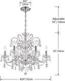 6-Lights Crystal Chandelier Crystals Raindrop Chandelier,Modern Crystal Pendant Light Fixture Modern Chandelier for Bedroom,Living Room,Dining Room,H22 X D24,Chain Adjustable A100-B07DPLPN3J
