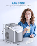 Countertop Ice Maker Portable Ice Machine with Handle,Self-Cleaning Ice Makers, 26Lbs/24H, 8 Ice Cubes Ready in 6