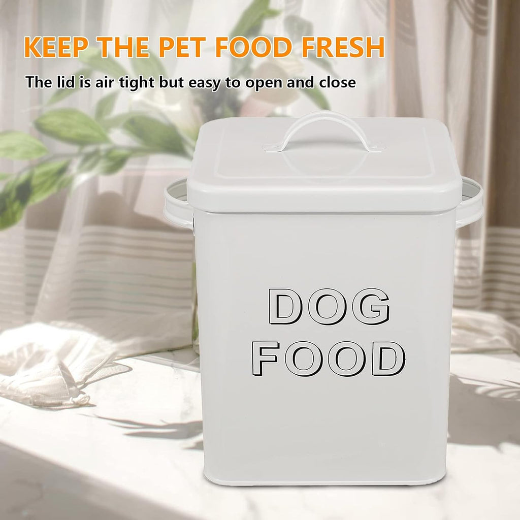 Metal Dog Food Storage Container Airtight Pet Food Treat Bin 6 lbs
