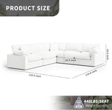 Cloud Modular Sectional Sofa, Oversized Convertible Modular Cloud Couch, Down Feather Filled Sectional Sofa Comfy Upholstered Deep Seat Couches for Living Room, Sofa Covers Washable & Replaceable A124-B0DJ7BTQYB