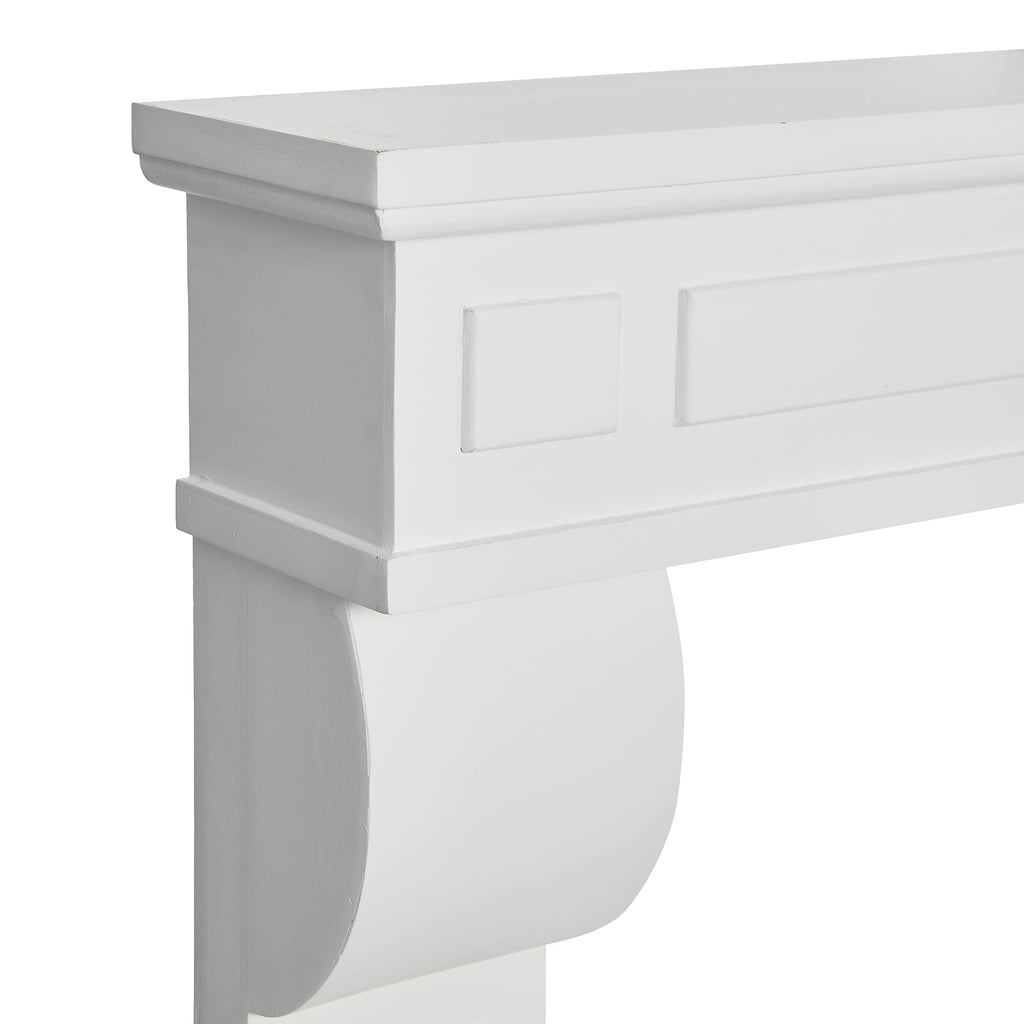 Lodge Decorative Fireplace Mantel, Flat Paintable White