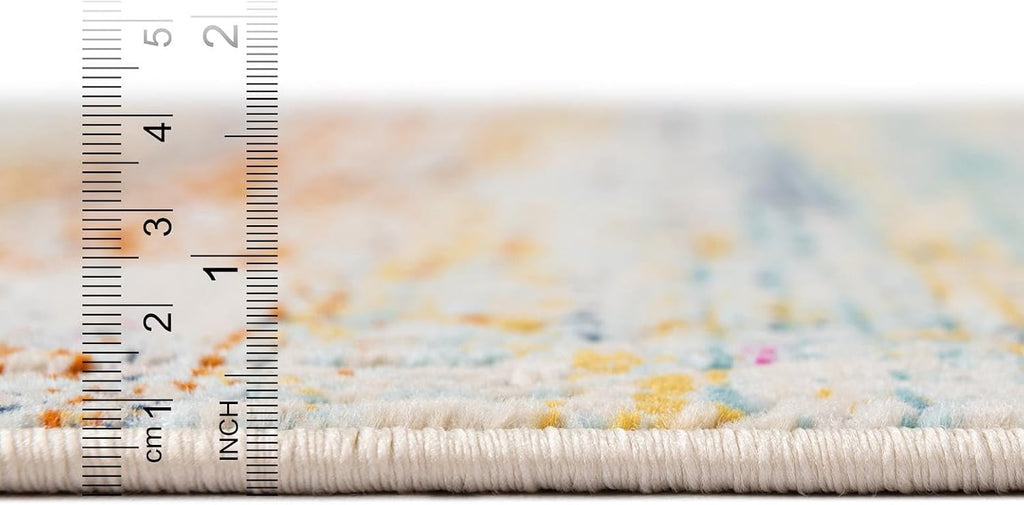 Malibu Collection Rug - 3x5 Oval Multi Low-Pile Rug Perfect s, Large Dining Rooms, Open Floorplans