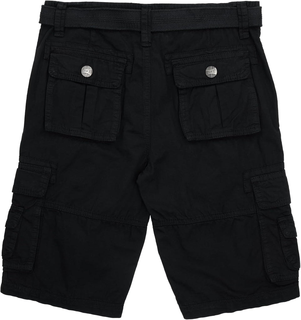 Boys Cargo Shorts | 100% Cotton Belted Twill Cargo Shorts for Kids, Teen & Youth