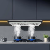 Stainless Steel Under Cabinet Range Hood 1200 CFM 3 Speed Gesture Control, Adjustable LED Lights Ducted