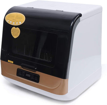 800W 110V Portable Countertop Dishwasher, 5L Compact Dishwasher with 3 Washing Conditions, 360-Degre