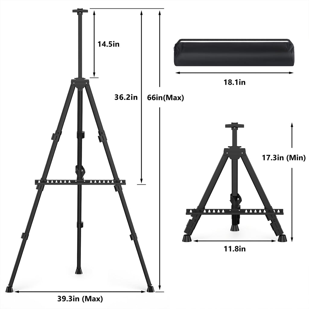 Easel Stand for Sign, 66" Easels Stand for Painting Heavy Duty, Portable Travel Easel for Display (4 Pack)