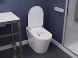 Elongated Smart Toilet with Built-In Bidet, Auto Open, Close and Flush, Heated Seat, White Finish