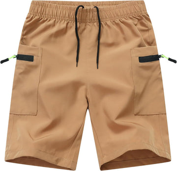 Boys Quick Dry Cargo Shorts Kids Hiking Shorts Toddler Lightweight Athletic Running Shorts