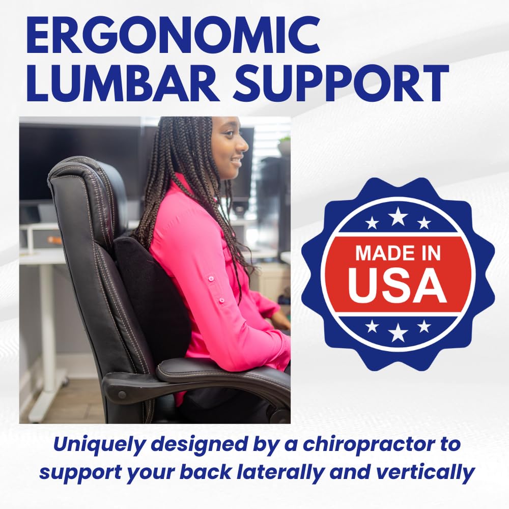 Back-Huggar - Traditonal/Regular Style - The Original Lumbar Cushion - Black