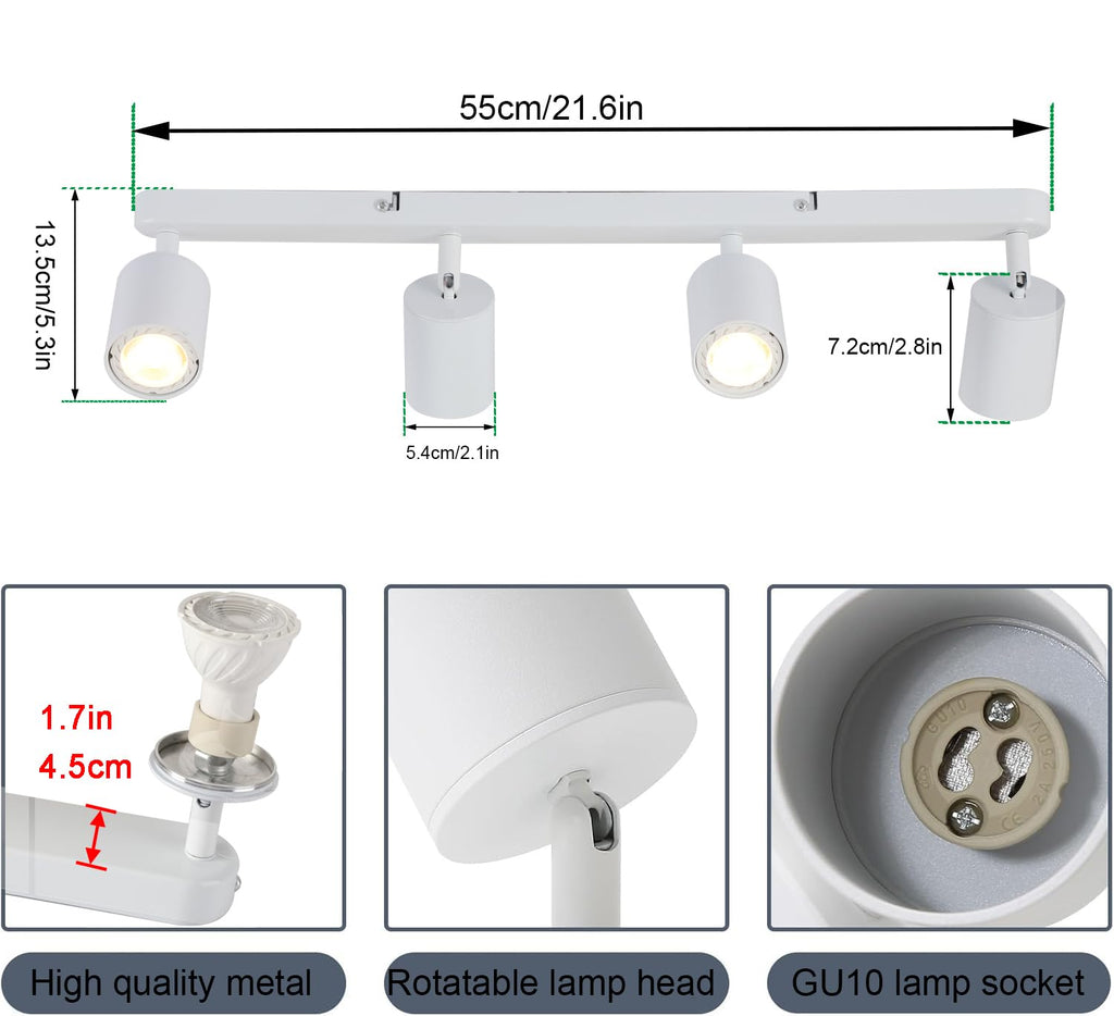 Kitchen track lighting, ceiling light fixtures ceiling mount, picture lights for wall bedroom, LED spotlight indoor