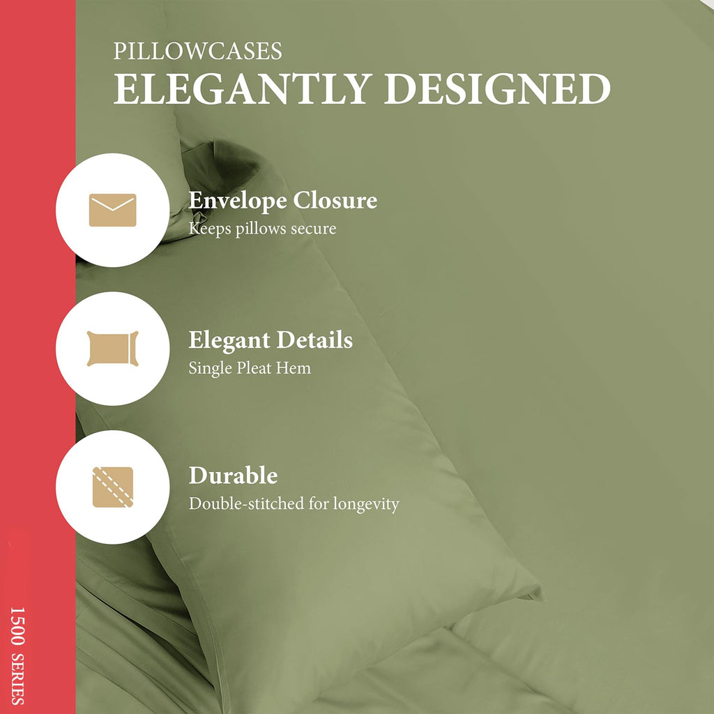 1500 Series Egyptian Cotton Queen Sheets Set, Sateen