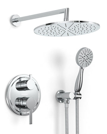 Metal Rain Shower System with Handheld, Valve and Trim Kit
