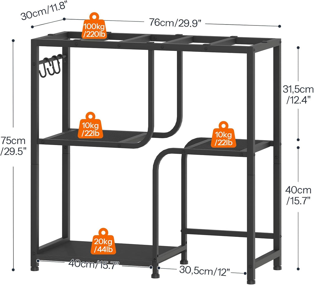 20 Gallon Fish Tank Stand with Storage Shelves, Aquarium Stand