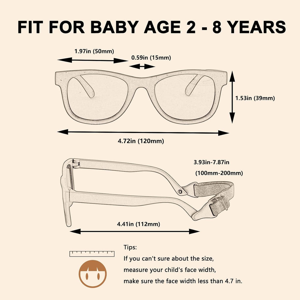Pack Toddler Polarized Sunglasses UV400 with Strap