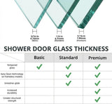 Frameless Shower Door, 5/16" (8mm) Clear Tempered Glass Shower Door, 56-60" W x 74" H, Quiet Soft-Close