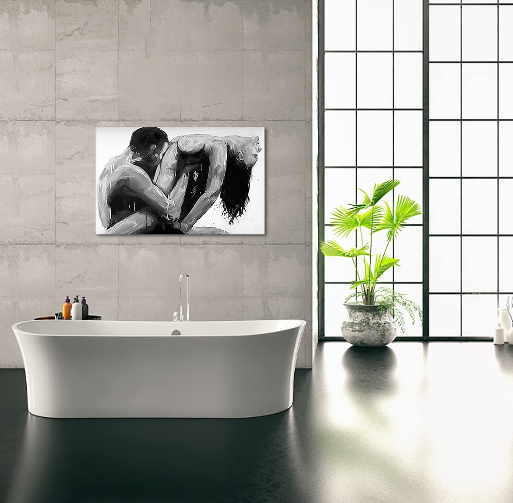 Art Woman and Man Poster Abstract Black White Pictures Abstract Couple Paintings Couple Posters and Prints Bathroom
