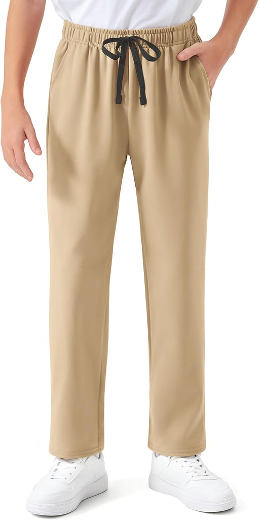 Boys Athletic Pants Tapered Joggers School Uniform Cloth