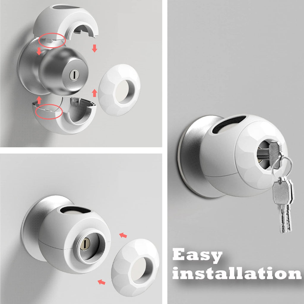 Childproof Door Knob Covers Babyproof (4 Pack) Child Door Locks Door Handle Baby Proofing Door Safety for Kids