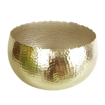7310 Large Metal Planter 32 x 20cm Hammered Gold Colour-Curvy Edge, 32cm x 20cm