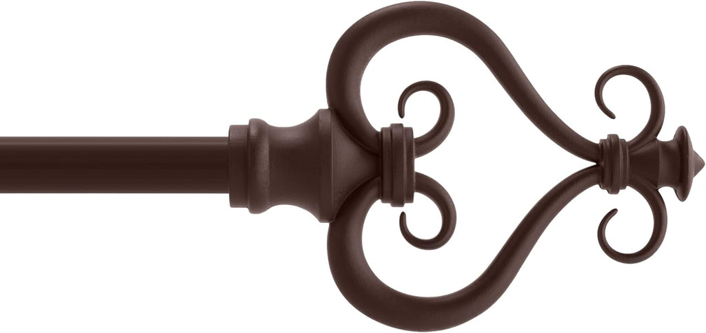 Serena Window Curtain Rod, Chocolate Brown