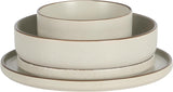 Gelston Stoneware Matte Reactive Glaze 16 Piece (Service for 4) Plates and Bowl Dinnerware Set - Cream