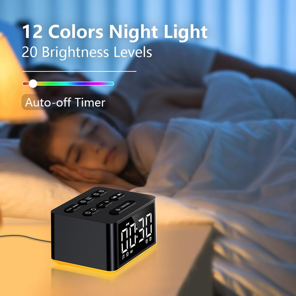 3-in-1 Sound Machine White Noise Machine Dual Alarms 12 Color Night Lights 30 15 Wake Up Sounds 32 Volume for Baby