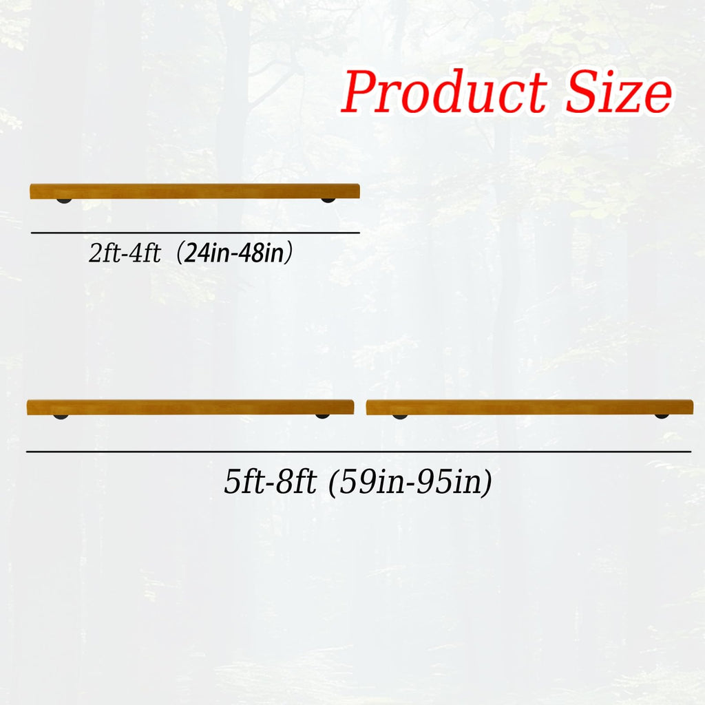 8FT Wooden Stair Railing Indoor, Wall Railings for Stairs, Hand Rails for Indoor Stairs, Non-Slip Stair Handrail