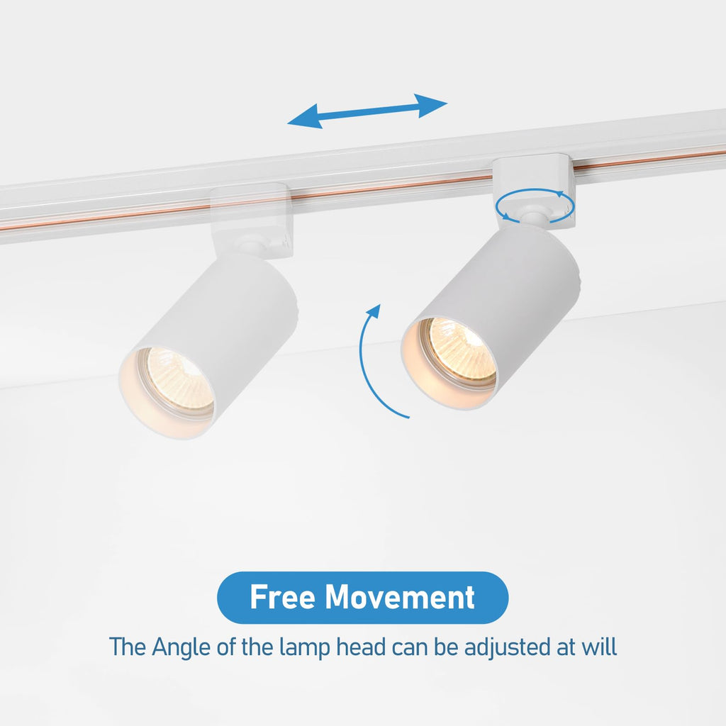 Plug in Track Lighting with Power Cord, 8 Light LED Track Lighting Kit with Connectable Rails, GU10 Kitchen Track