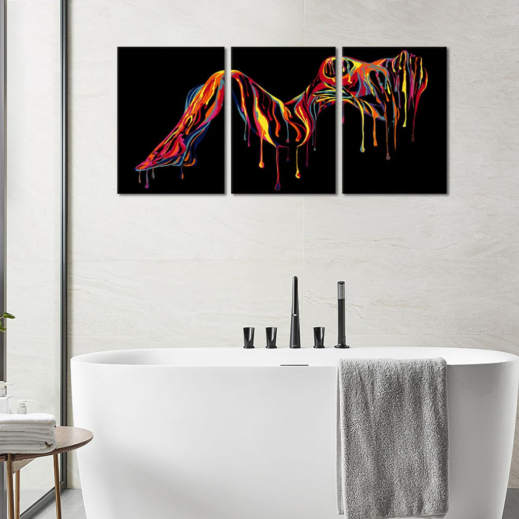 Nude Woman Wall Decor Sexy Wall Art Abstract Body Painting Prints Ready to Hang Sexy Posters Picture Fashion Naked