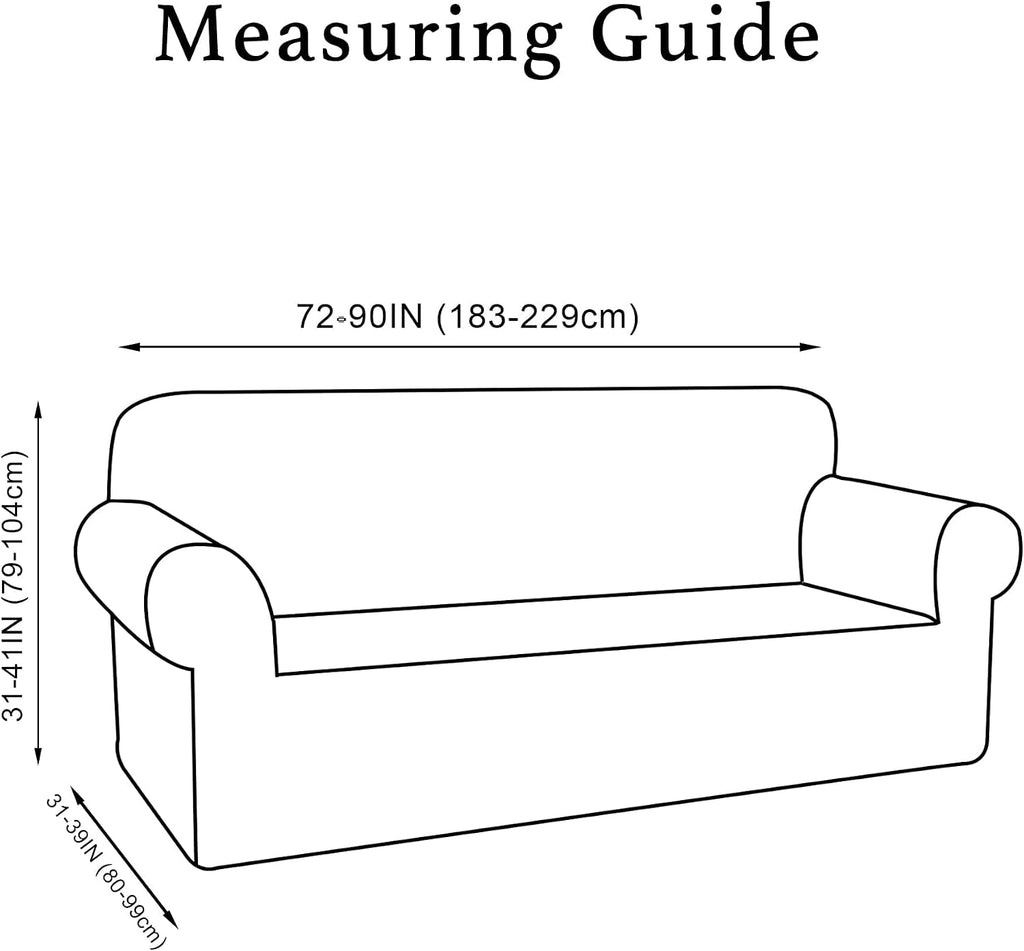 Velvet Couch Covers Sofa Covers for 3 Cushion Couch Stretch Sofa Slipcovers with Non Slip Elastic Bottom Furniture
