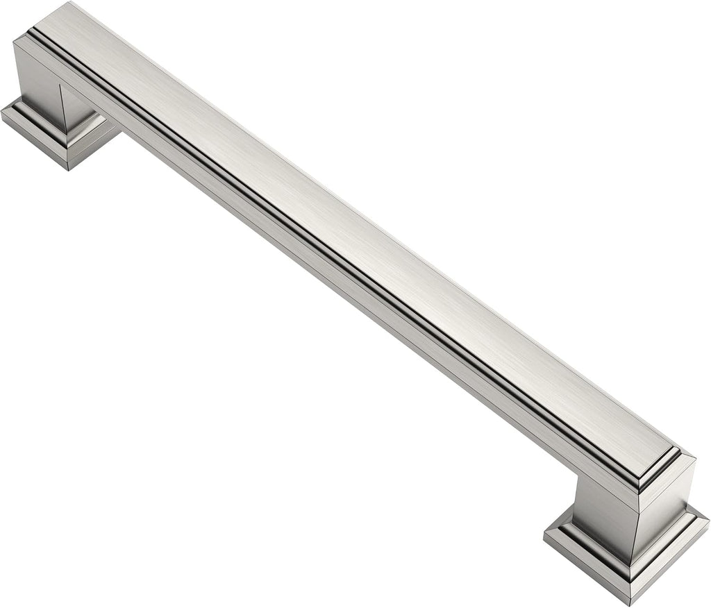 10 Pack Brushed Satin Nickel Cabinet Pulls, 5 Inch(128mm) Hole Center Cabinet Handles Kitchen Pulls for Cabinets and