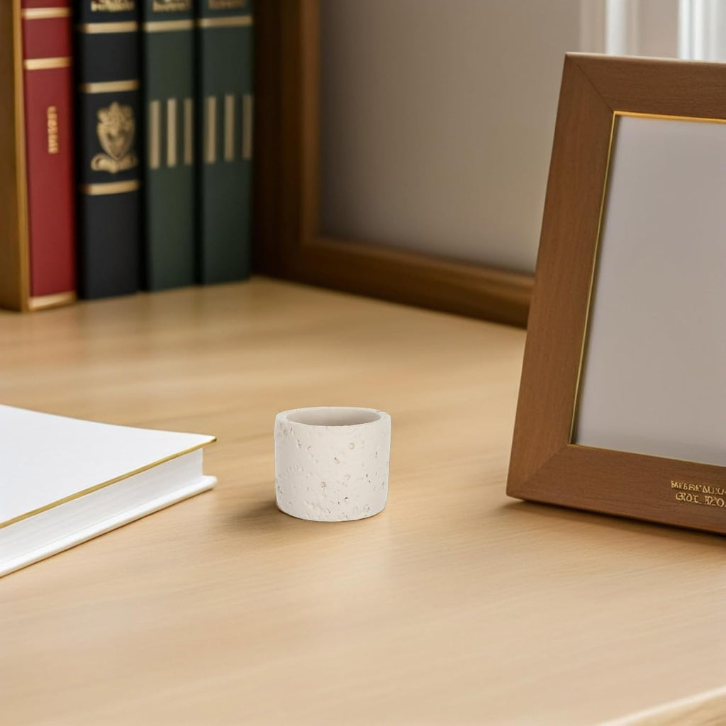 Empty Concrete Match Holder - Candle Match Storage Organizer for Farmhouse - Versatile Matchstick Dispenser Box