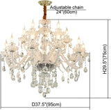 Luxury Clear K9 Crystal Chandelier Lighting,15 Light Modern Luxurious Crystal Candle Pendant Light Lamp Fixture for Dining Room Living Room Bedroom (15 Lights) A110-B0B9L6V4YQ