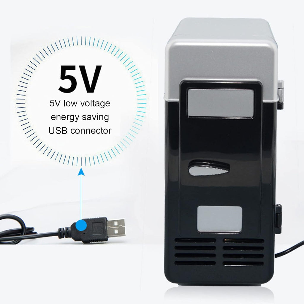 Mini USB Fridge Cooler Beverage Drink Cans Cooler Warmer Refrigerator for Laptop Bedroom, Portable Cold Fridge for