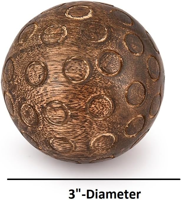 Decorative Balls Mango Wood Round Balls Individual Use Ideal for Use in Living, Dining Room Home Décor (3" - Set of 3