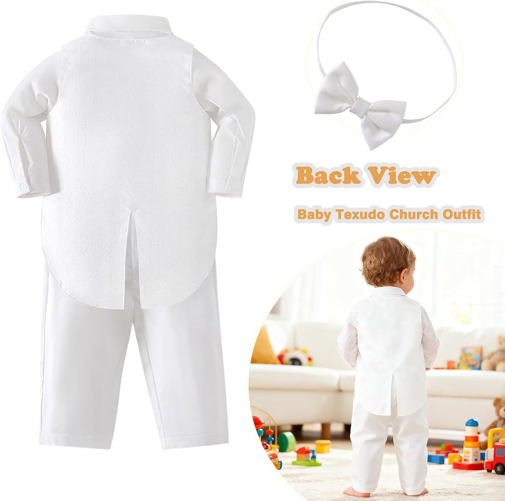 Christening Baptism Outfits for Boys Formal Dress White Baby Suit