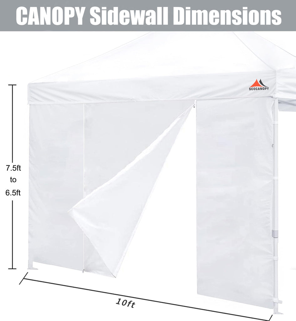 Door for 10x10 Canopy Frame Two Central Zipper Design for Easy Entry and Exit, 1 Pack Sunwall Only, Purple