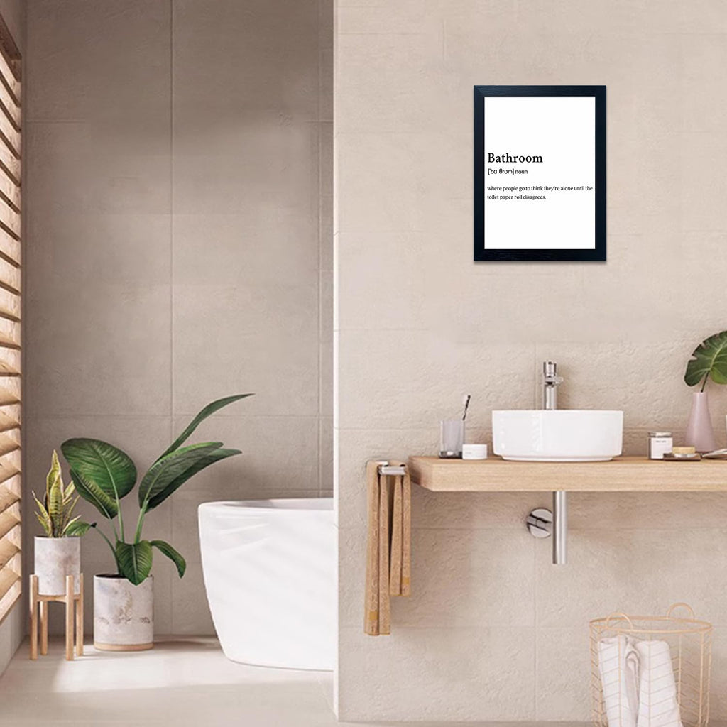Black and White Bathroom Decor Sign Paintings Bathroom Rules Wall Art Framed Modern Canvas Print Artworks for Wall