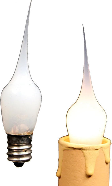 Mini Country Style Silicone Dipped Candle Light Bulbs, 3 Watt -Pack of 10 Bulbs