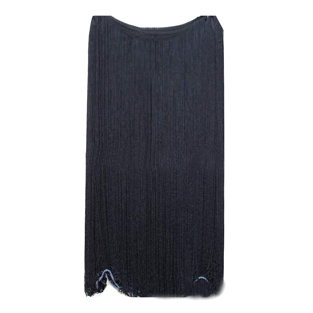 24inch Width Fringe Trim Tassels Latin Clothing Curtain Accessories Manual DIY Lace (Black) - 1yard