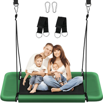 60" Retangular Tree Swing for Kids & Adults, Adjustable Platform Swing with Hanging Straps, 700lbs Capacity