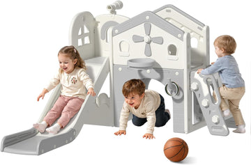 Toddler Slide Playset, in-1 Kids Slide for Toddlers 1-3, Gray