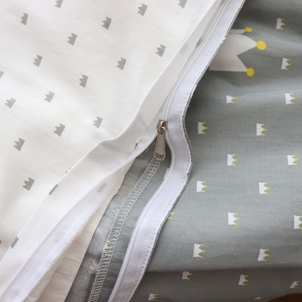 3Pcs Cotton Crib Bedding Set Duvet Cover Fitted Sheet Pillowcase